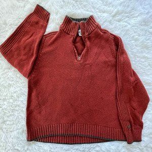 Large Mens Brick Columbia Quarter Zip Sweater